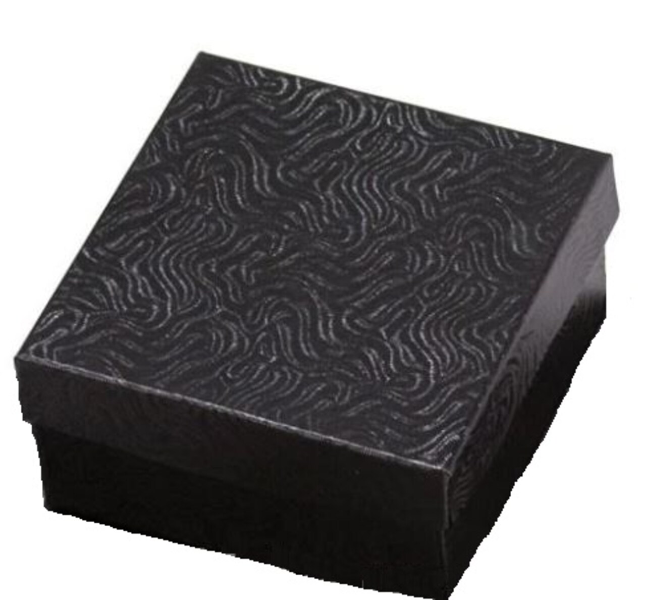 Black Swirl Cotton Filled Jewelry Box Watch Bracelet Gift Display 3.5"x3.5"x1"